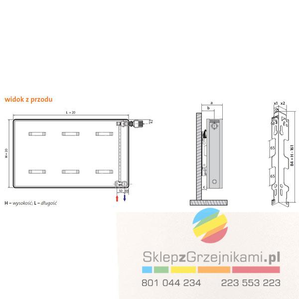 Kos H - rysunek techniczny